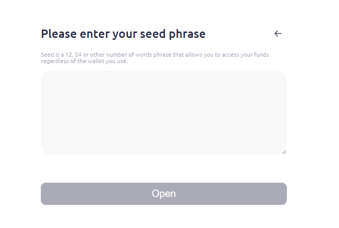 Åpningsgrensesnitt i Pecunia Wallet
